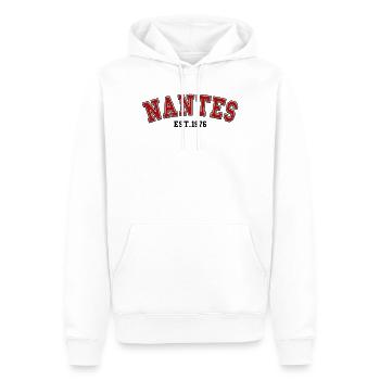 Nantes fondée en 1976 - Sweat à capuche Premium bio Homme - blanc - Devant - Nico (187cm)
