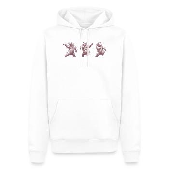 Tanzender Bär Vintage Lustiges Design - Männer Premium Bio Hoodie - Weiß - Vorne - Nico (187cm)