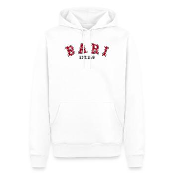 Bari Gründung 1986 - Männer Premium Bio Hoodie - Weiß - Vorne - Nico (187cm)