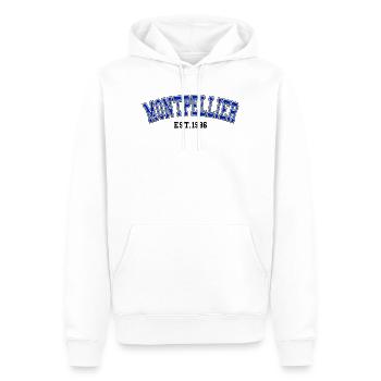Montpellier gegründet 1986 - Männer Premium Bio Hoodie - Weiß - Vorne - Nico (187cm)