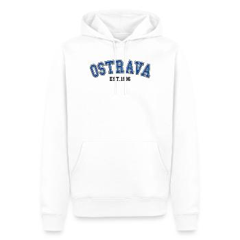 Ostrava fondée en 1996 - Sweat à capuche Premium bio Homme - blanc - Devant - Nico (187cm)