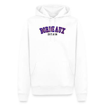 Bordeaux Fondée en 2006 - Sweat à capuche Premium bio Homme - blanc - Devant - Nico (187cm)