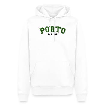 Porto gegründet 1996 - Männer Premium Bio Hoodie - Weiß - Vorne - Nico (187cm)