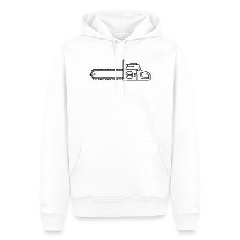 tronçonneuse - Sweat à capuche Premium bio Homme - blanc - Devant - Nico (187cm)