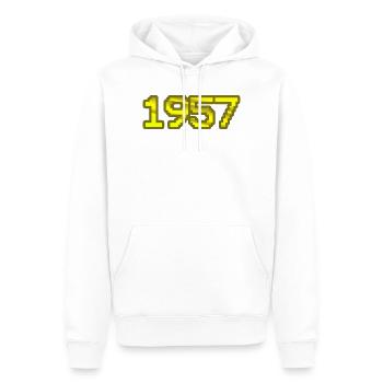 1957 - Männer Premium Bio Hoodie - Weiß - Vorne - Nico (187cm)