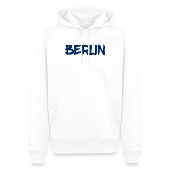 Berlin - Deutschland - Hauptstadt - Berliner Bär - Männer Premium Bio Hoodie - Weiß - Vorne - Nico (187cm)