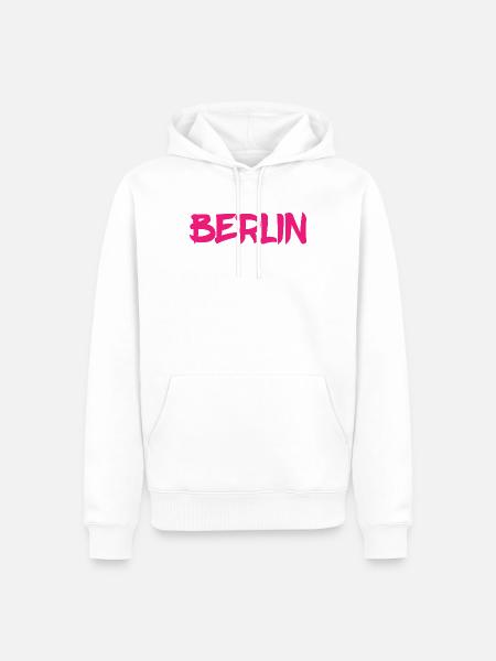 Berlin - Deutschland - Hauptstadt - Berliner Bär - Männer Premium Bio Hoodie - Weiß