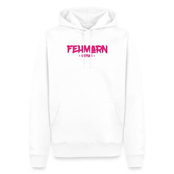Fehmarn - Ostsee - Insel - Strand - Sommer - Sonne - Männer Premium Bio Hoodie - Weiß - Vorne - Nico (187cm)