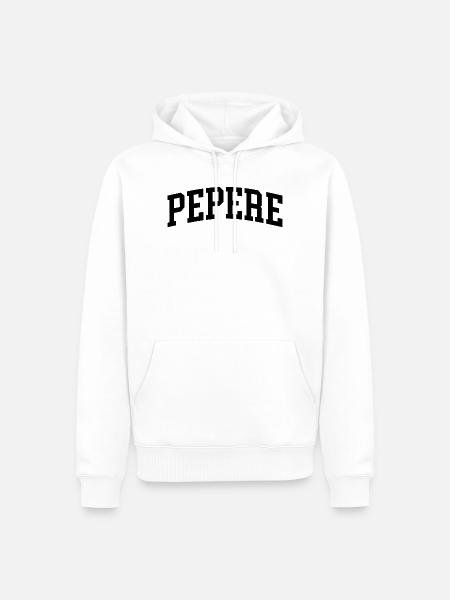 Pepere Französischer Opa Pepere - Männer Premium Bio Hoodie - Weiß