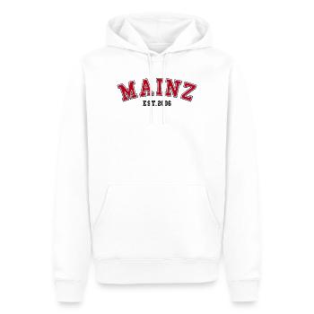 Mayence Fondée en 2006 - Sweat à capuche Premium bio Homme - blanc - Devant - Nico (187cm)