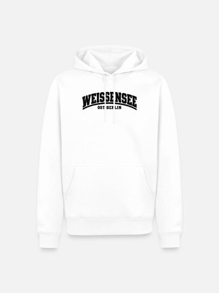 Weißensee - Ost-Berlin - Bezirk - Deutschland - Männer Premium Bio Hoodie - Weiß