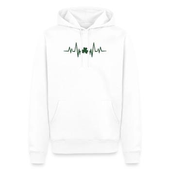 Kleeblatt-Herzschlag - Männer Premium Bio Hoodie - Weiß - Vorne - Nico (187cm)