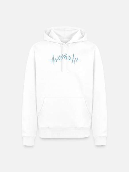 Herzschlag Fahrrad Radfahrer Geschenk - Männer Premium Bio Hoodie - Weiß