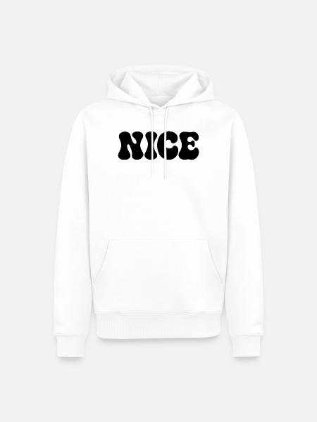Schöne Blob-Schriftart Schwarz - Männer Premium Bio Hoodie - Weiß