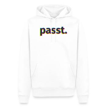 passt. - Männer Premium Bio Hoodie - Weiß - Vorne - Nico (187cm)