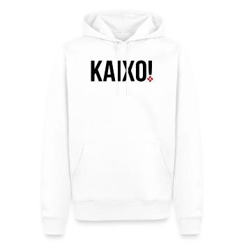 KAIXOA Schwarzes Monogramm und rotes Emblem - Männer Premium Bio Hoodie - Weiß - Vorne - Nico (187cm)