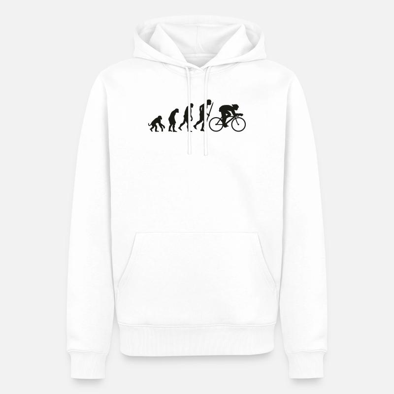 Evolution du cyclisme - Sweat à capuche Premium bio Homme - blanc