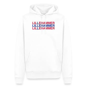 LILLEHAMMER Norwegian Flag Norway Norge Norwegen - Männer Premium Bio Hoodie - Weiß - Vorne - Nico (187cm)