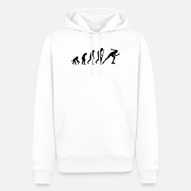 Evolution of inline speed skating - Männer Premium Bio Hoodie - Weiß