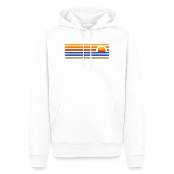 Coucher de soleil sur la plage - Sweat à capuche Premium bio Homme - blanc - Devant - Nico (187cm)