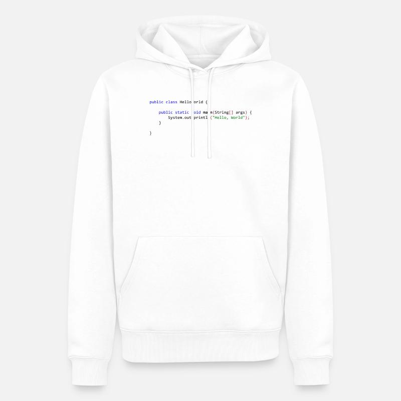 Hello World in Java - Männer Premium Bio Hoodie - Weiß