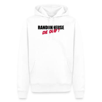 Randonneuse de ouf ! - Sweat à capuche Premium bio Homme - blanc - Devant - Nico (187cm)