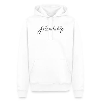 amitié - Sweat à capuche Premium bio Homme - blanc - Devant - Nico (187cm)