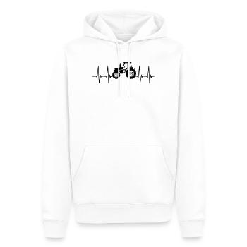 EKG, Traktor, Landwirt, traktorfahren, Herzschlag - Männer Premium Bio Hoodie - Weiß - Vorne - Nico (187cm)