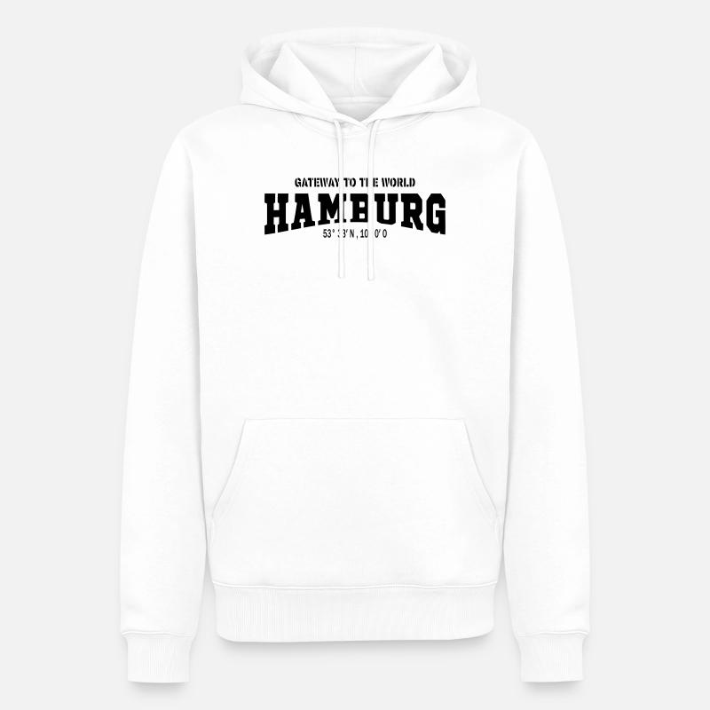 HAMBOURG - Sweat à capuche Premium bio Homme - blanc