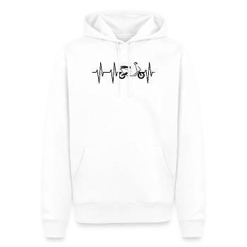 Heartbeat pulse symbol scooter scooter mobylette Icône - Sweat à capuche Premium bio Homme - blanc - Devant - Nico (187cm)