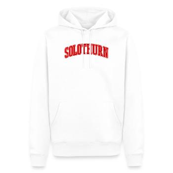 SLOTHURN Hochschulbogen Schriftzug - Männer Premium Bio Hoodie - Weiß - Vorne - Nico (187cm)