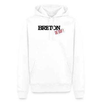 Breton de ouf - Sweat à capuche Premium bio Homme - blanc - Devant - Nico (187cm)