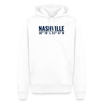 Nashville Koordinaten Stamp - Männer Premium Bio Hoodie - Weiß - Vorne - Nico (187cm)