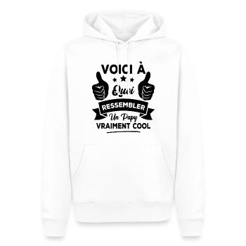 Voici à quoi ressembler un papy vraiment cool - Sweat à capuche Premium bio Homme - blanc - Devant - Nico (187cm)