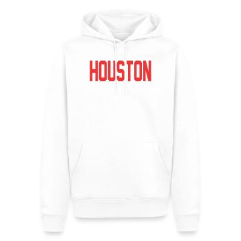 Houston Design - Männer Premium Bio Hoodie - Weiß - Vorne - Nico (187cm)