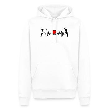 Logo pour charpentier charpentier - Sweat à capuche Premium bio Homme - blanc - Devant - Nico (187cm)