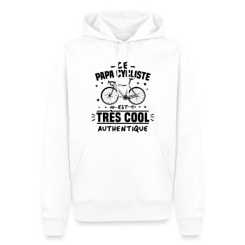 Ce papa cycliste est cool et authentique - Sweat à capuche Premium bio Homme - blanc - Devant - Nico (187cm)