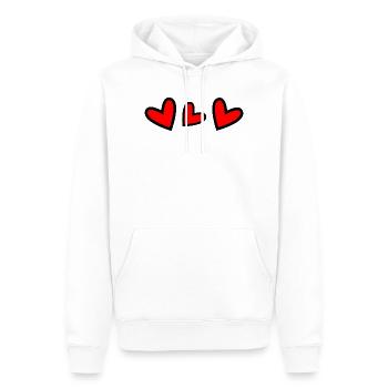 HERZ - Männer Premium Bio Hoodie - Weiß - Vorne - Nico (187cm)