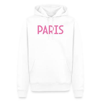 Paris France - Sweat à capuche Premium bio Homme - blanc - Devant - Nico (187cm)