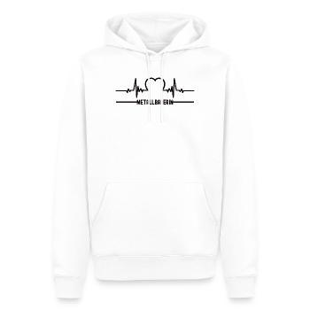 Heartbeat Metal Worker Heart ECG Metal Worker Woman - Men’s Premium Organic Hoodie - white - Front - Nico (187cm)