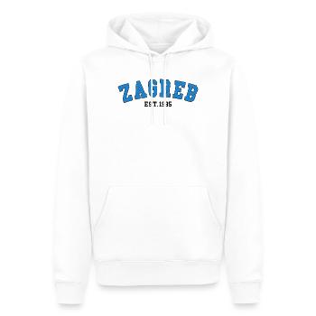 Zagreb Est.1985 - Sweat à capuche Premium bio Homme - blanc - Devant - Nico (187cm)