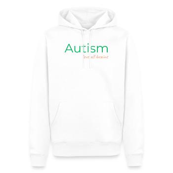 Autisme - Aimez tous les cerveaux - Sweat à capuche Premium bio Homme - blanc - Devant - Nico (187cm)