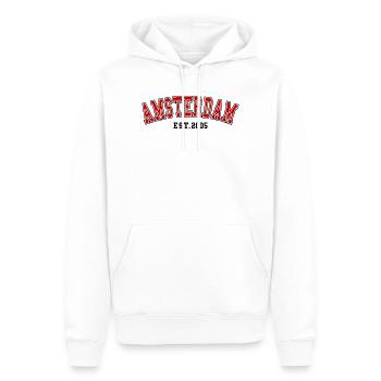 Amsterdam Est.2005 - Sweat à capuche Premium bio Homme - blanc - Devant - Nico (187cm)