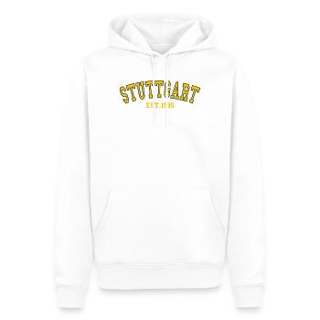 Stuttgart Fondé en 1985 - Sweat à capuche Premium bio Homme - blanc - Devant - Nico (187cm)