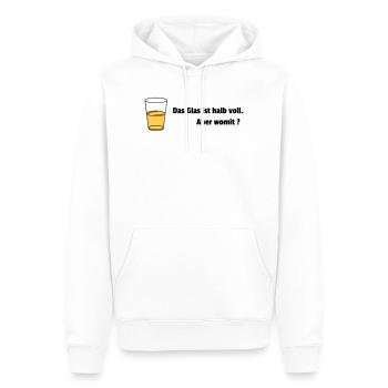 Glas halb voll Realist - Männer Premium Bio Hoodie - Weiß - Vorne - Nico (187cm)