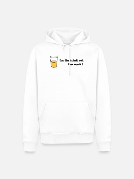 Glass half full Realist - Men’s Premium Organic Hoodie - white