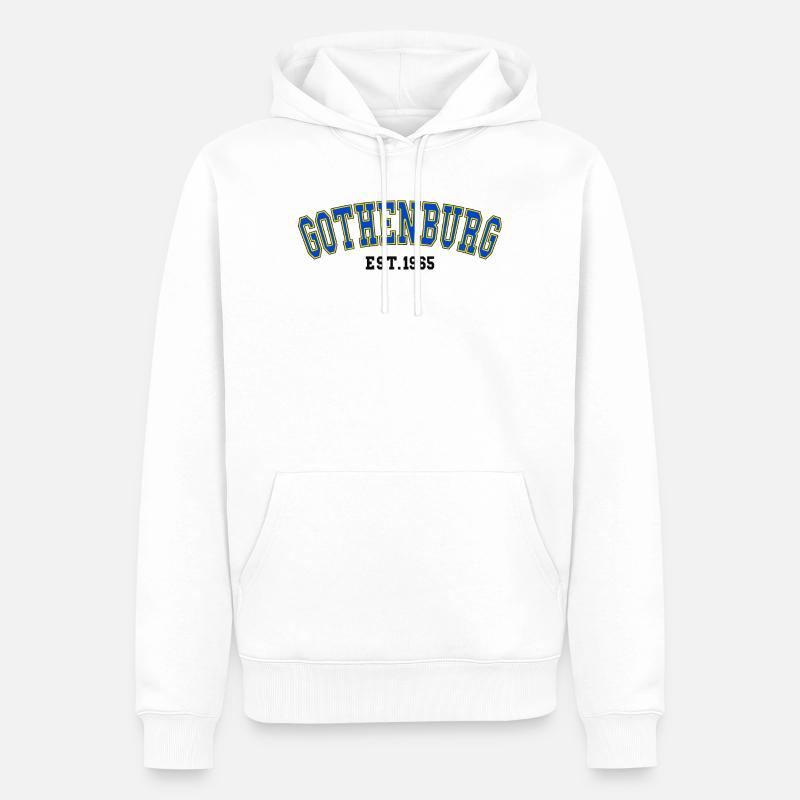 Établissement de Göteborg en 1965 - Sweat à capuche Premium bio Homme - blanc
