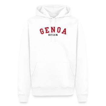 Genua Gegründet 1995 - Männer Premium Bio Hoodie - Weiß - Vorne - Nico (187cm)