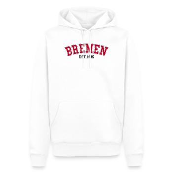 Brême Est. 1985 - Sweat à capuche Premium bio Homme - blanc - Devant - Nico (187cm)