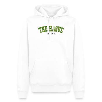 Den Haag Est. 1975 - Männer Premium Bio Hoodie - Weiß - Vorne - Nico (187cm)